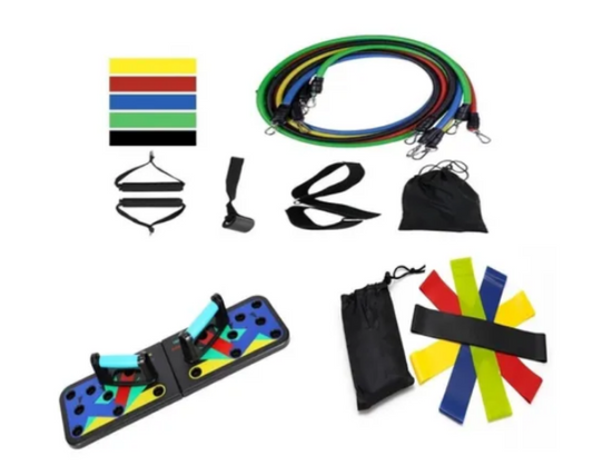 Bandas Resistencia + Banda Elásticas + Tabla Push Flexiones