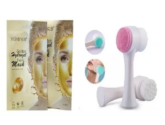 Mascarilla Facial Hidrogel Golden + Cepillo