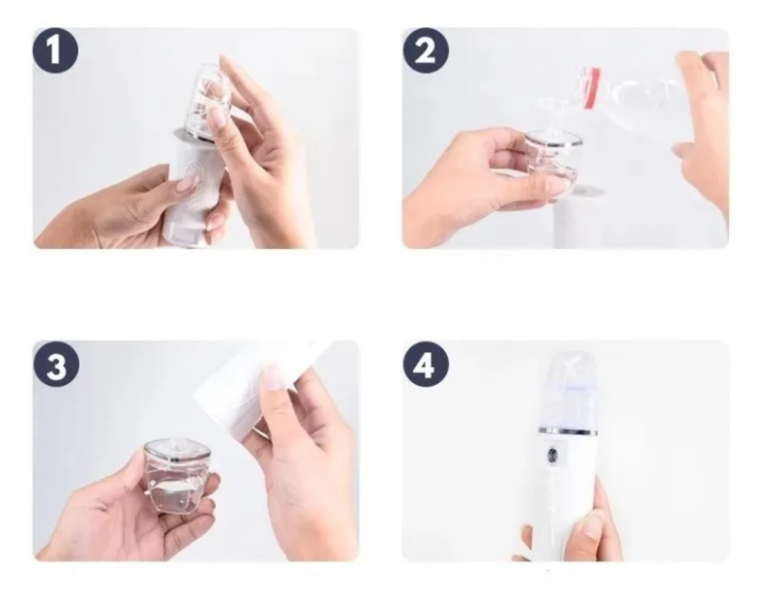 Vaporizador Facial Ultrasonido Luz Led 30ml