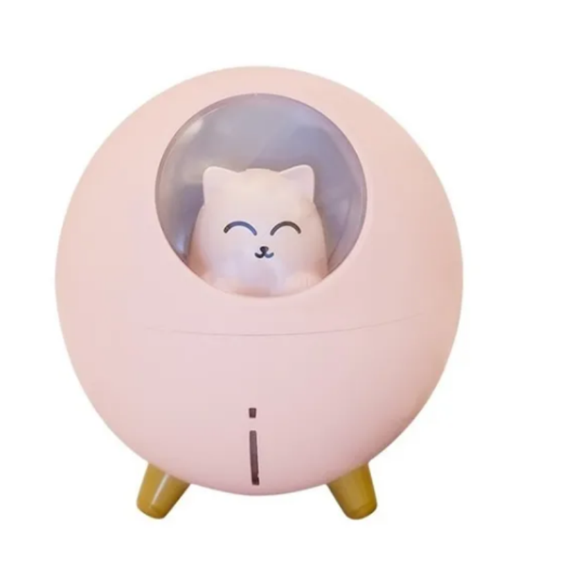 Humidificador Gato Aromaterapia Luz Led + Esencia