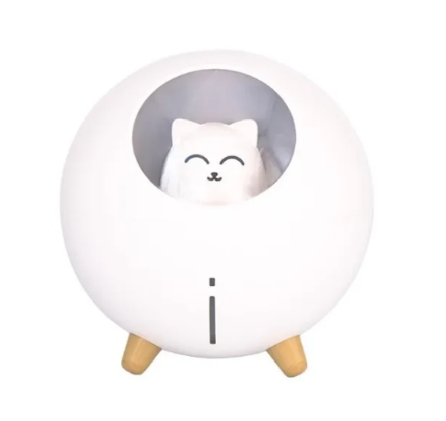 Humidificador Gato Aromaterapia Luz Led + Esencia