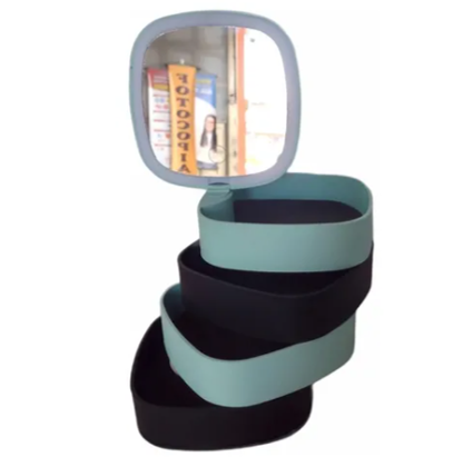 Organizador Con Espejo Luz Led Recargable