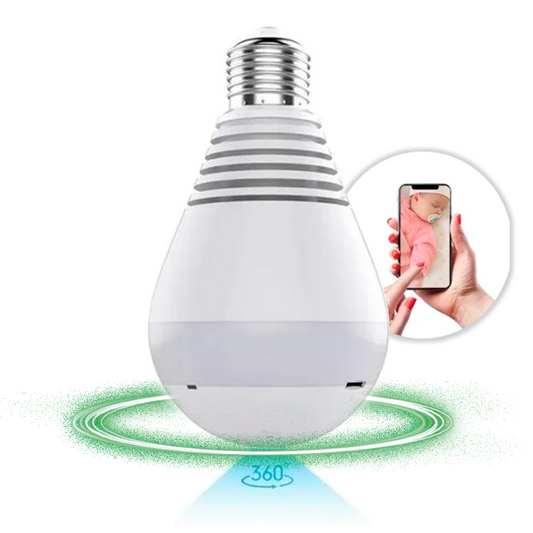 Cámara De Seguridad Bombillo 360 Wifi Ranura Micro Sd