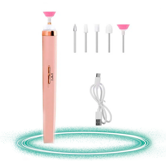 Pulidor Lima De Uñas Eléctrico Recargable 5 Cabezas Luz Led