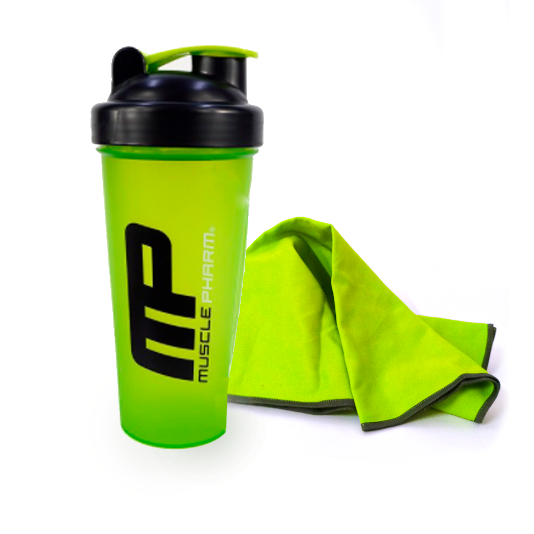 Shaker Profesional 700 Ml Musclepharm + Toalla Microfibra Mantta