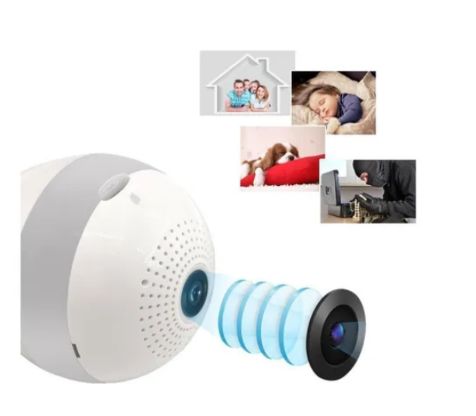 Cámara De Seguridad Bombillo 360 Wifi Ranura Micro Sd