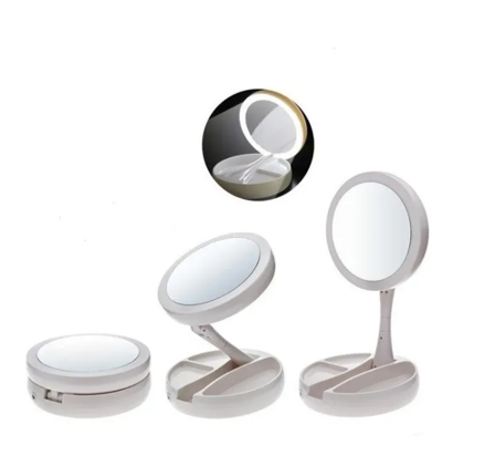 Espejo Led Doble Y Plegable Portatil