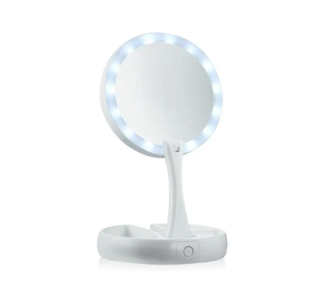 Espejo Led Doble Y Plegable Portatil