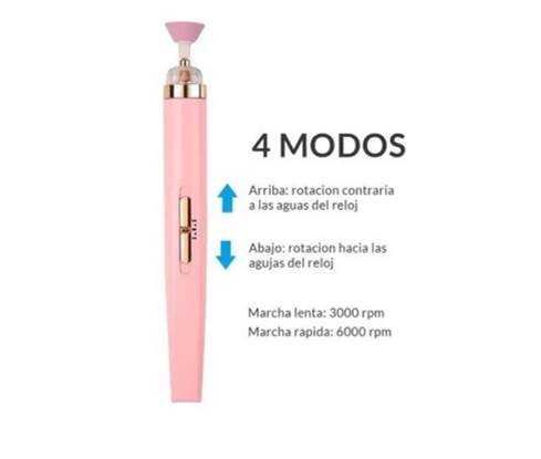 Pulidor Lima De Uñas Eléctrico Recargable 5 Cabezas Luz Led
