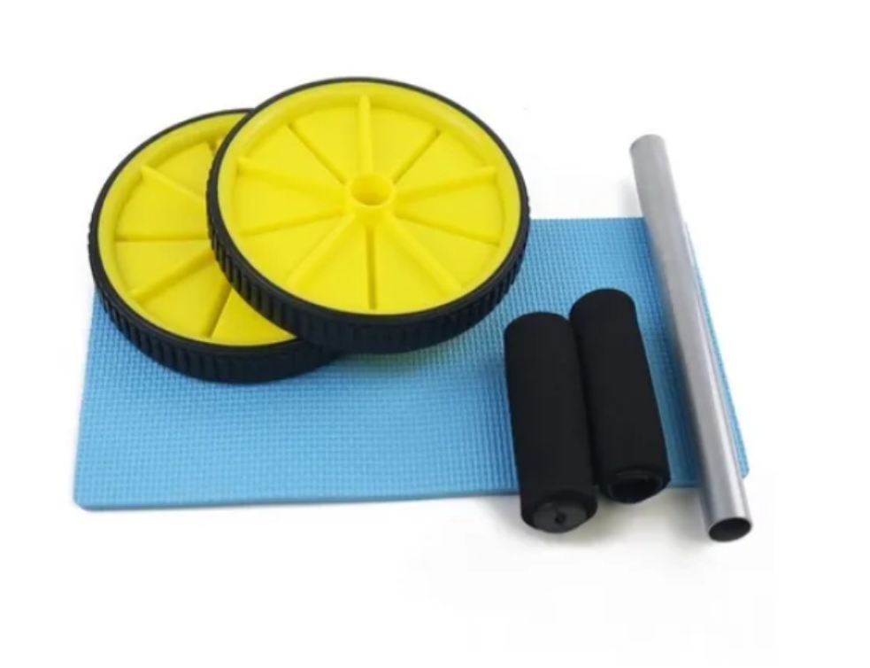 Rueda Rodillo Abdominal + Bandas Elásticas X 5 Unidades