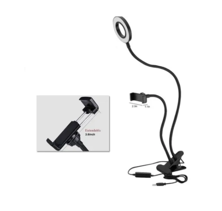 Aro De Luz Led + Soporte Para Celular Mesa