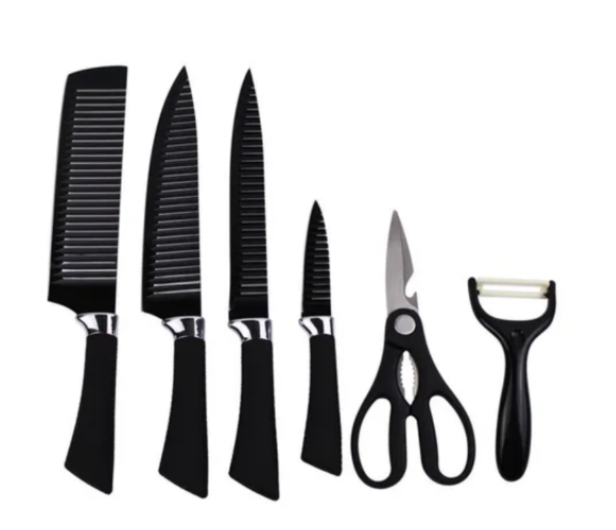Set Cuchillos X 6 Piezas Pelador + Tijeras