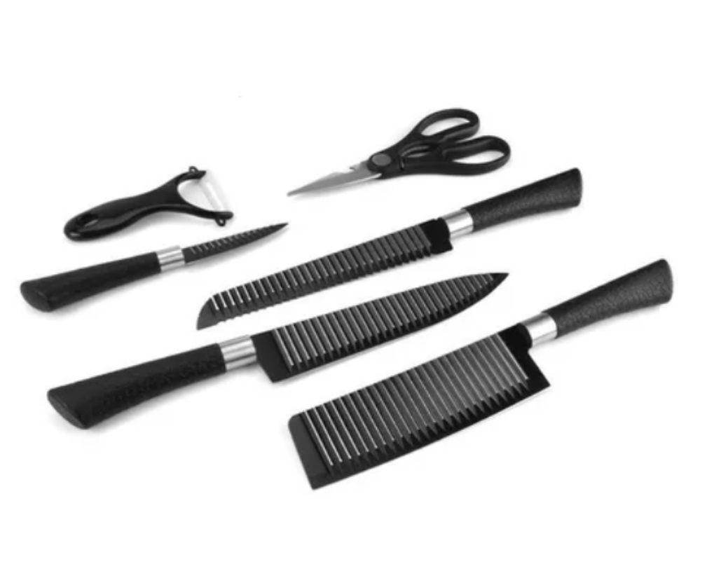 Set Cuchillos X 6 Piezas Pelador + Tijeras