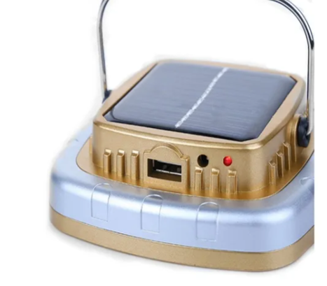 Lampara Solar Recargable Con Panel Solar Y Puerto Usb
