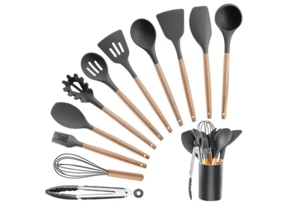 Set De 11 Utensilios De Cocina Silicona Resistentes Al Calor