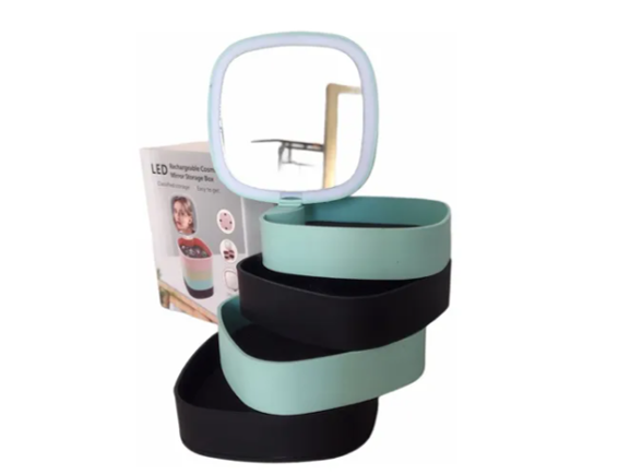 Organizador Con Espejo Luz Led Recargable