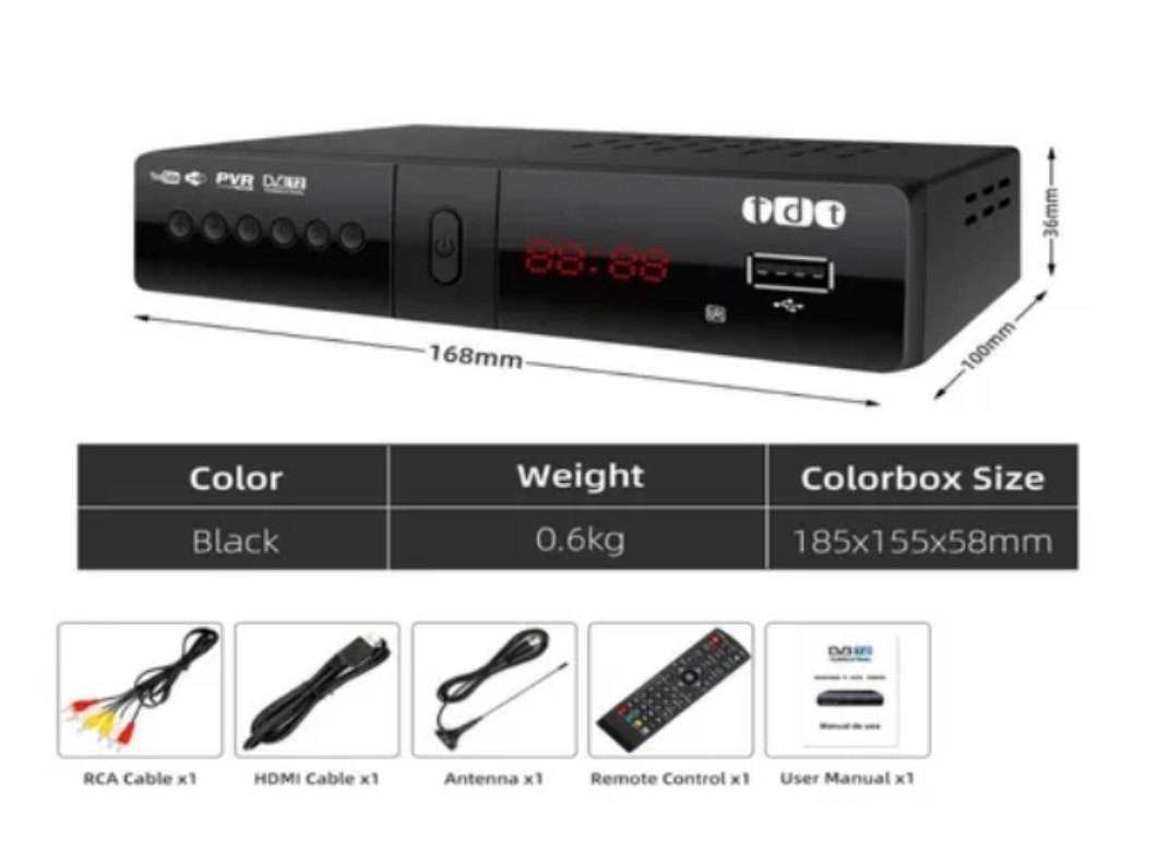Tdt Decodificador Para Tv Receptor Televisor Codificador
