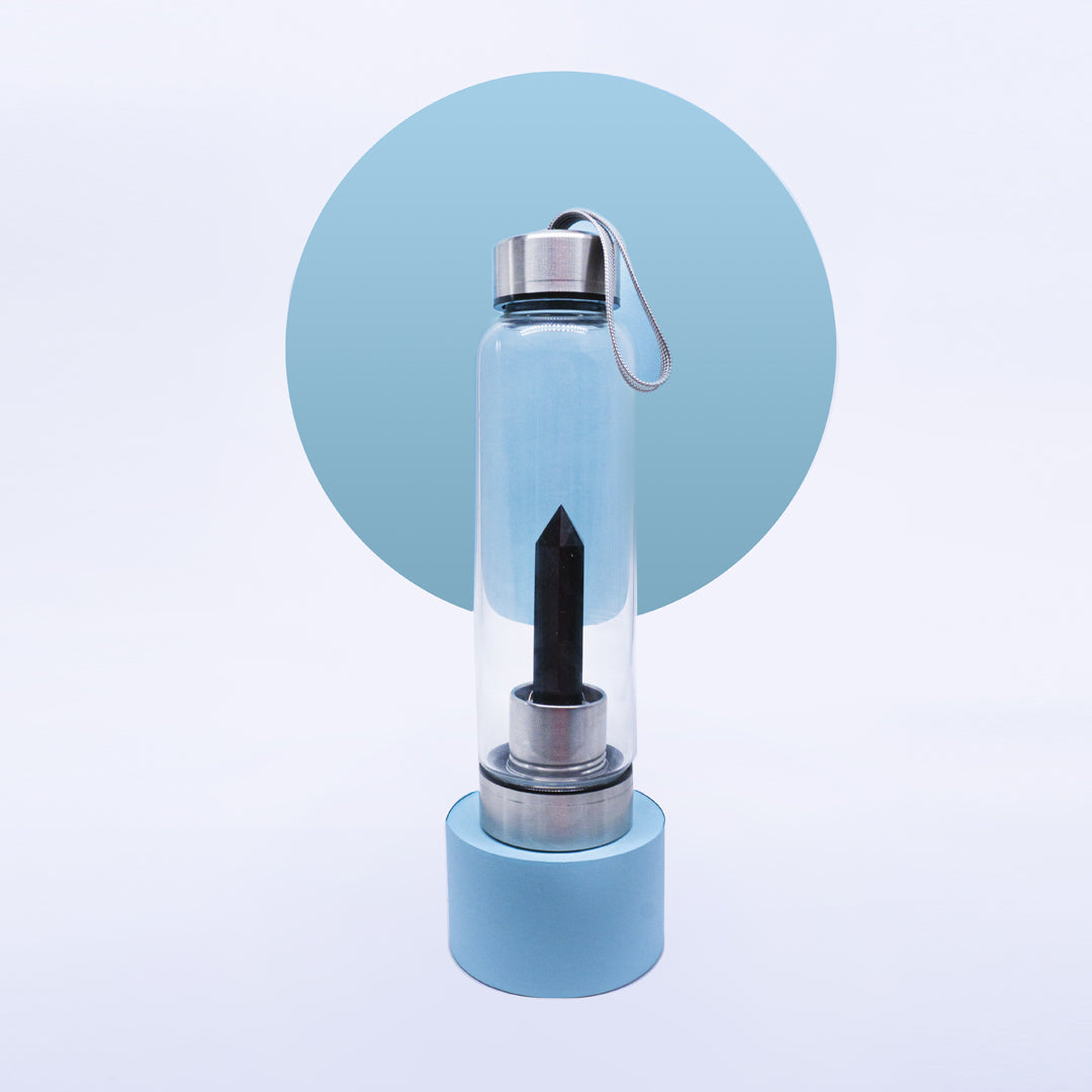 Termo Botella De Agua Cristales Cuarzo + Estuche