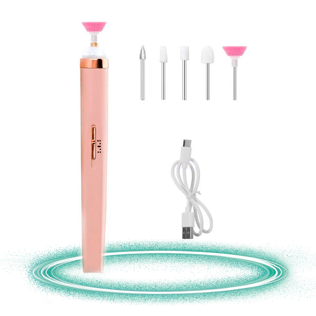 Pulidor Lima De Uñas Eléctrico Recargable 5 Cabezas Luz Led