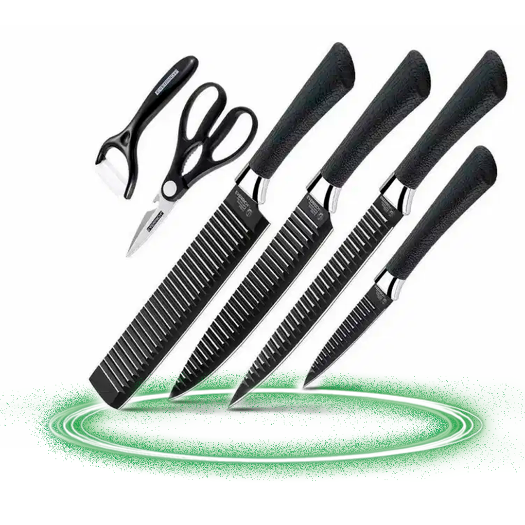 Set Cuchillos X 6 Piezas Pelador + Tijeras
